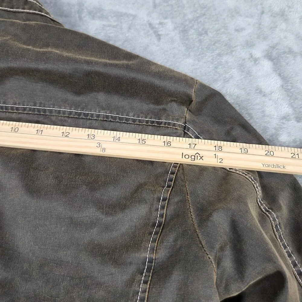 Buckle BKE Jacket Mens Small Brown Antique Washed Bomber Quilt Lined Coat